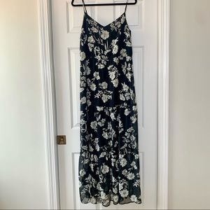 NWT black & white floral maxi dress